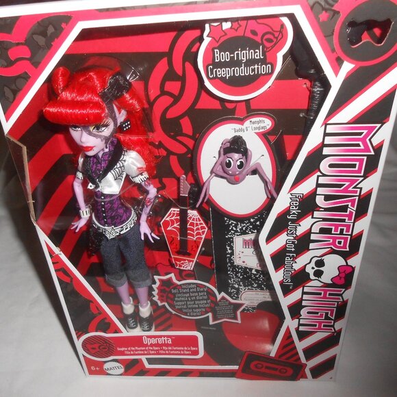 MATTEL MONSTER HIGH OPERETTA DOLL 11" BOO-RIGINAL CREEP RODUCTION DIARY ACC. 🎃 - Picture 1 of 9
